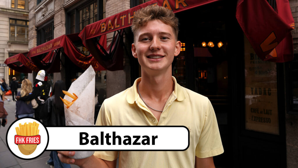 Balthazar SoHo NYC Restaurant Review — FHK Fries feature image of the French brasserie exterior.