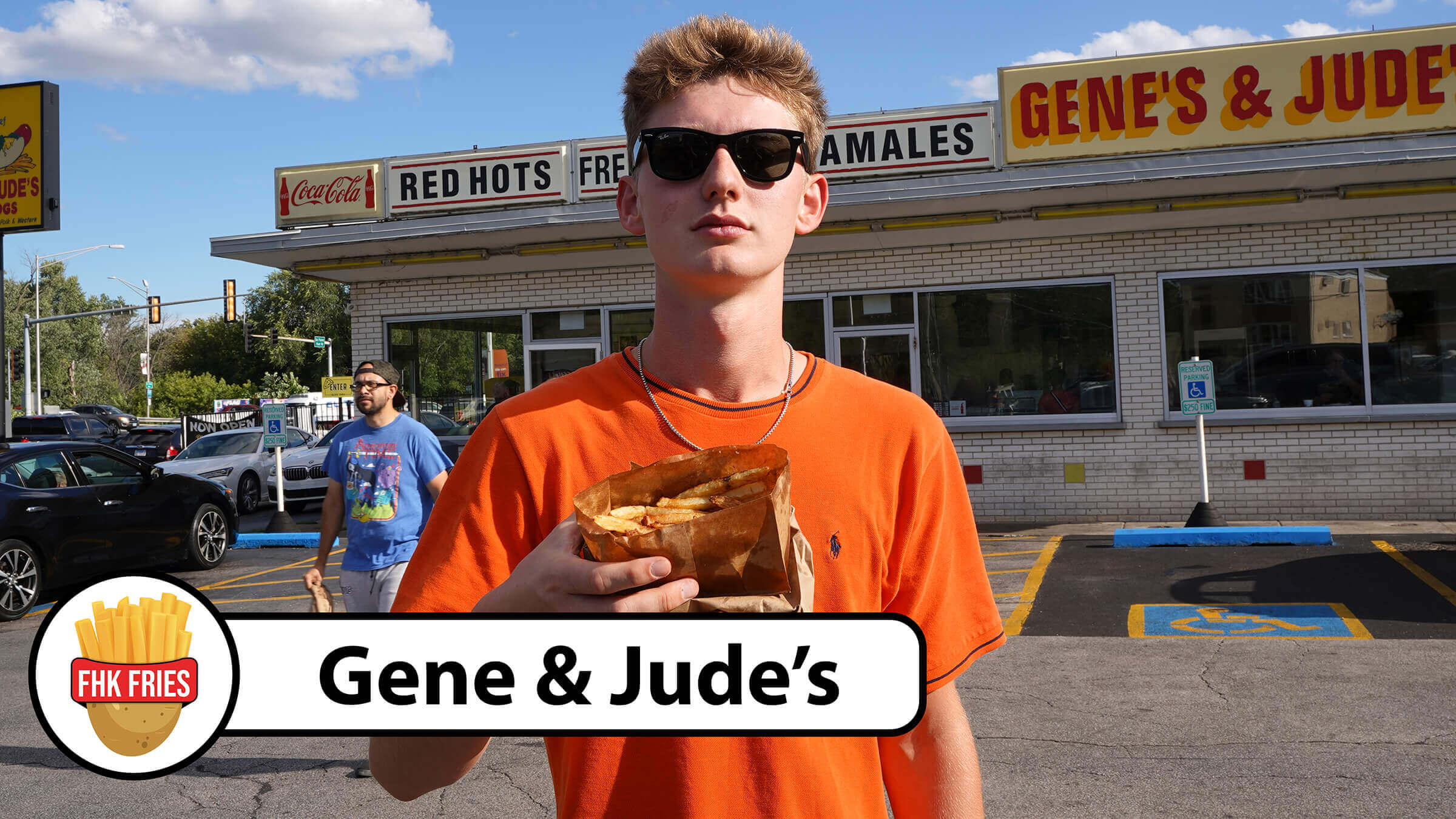 Thumbnail image for our Gene and Jude’s Chicago Fry Review featuring the iconic Chicago hot dog and fresh-cut fries.