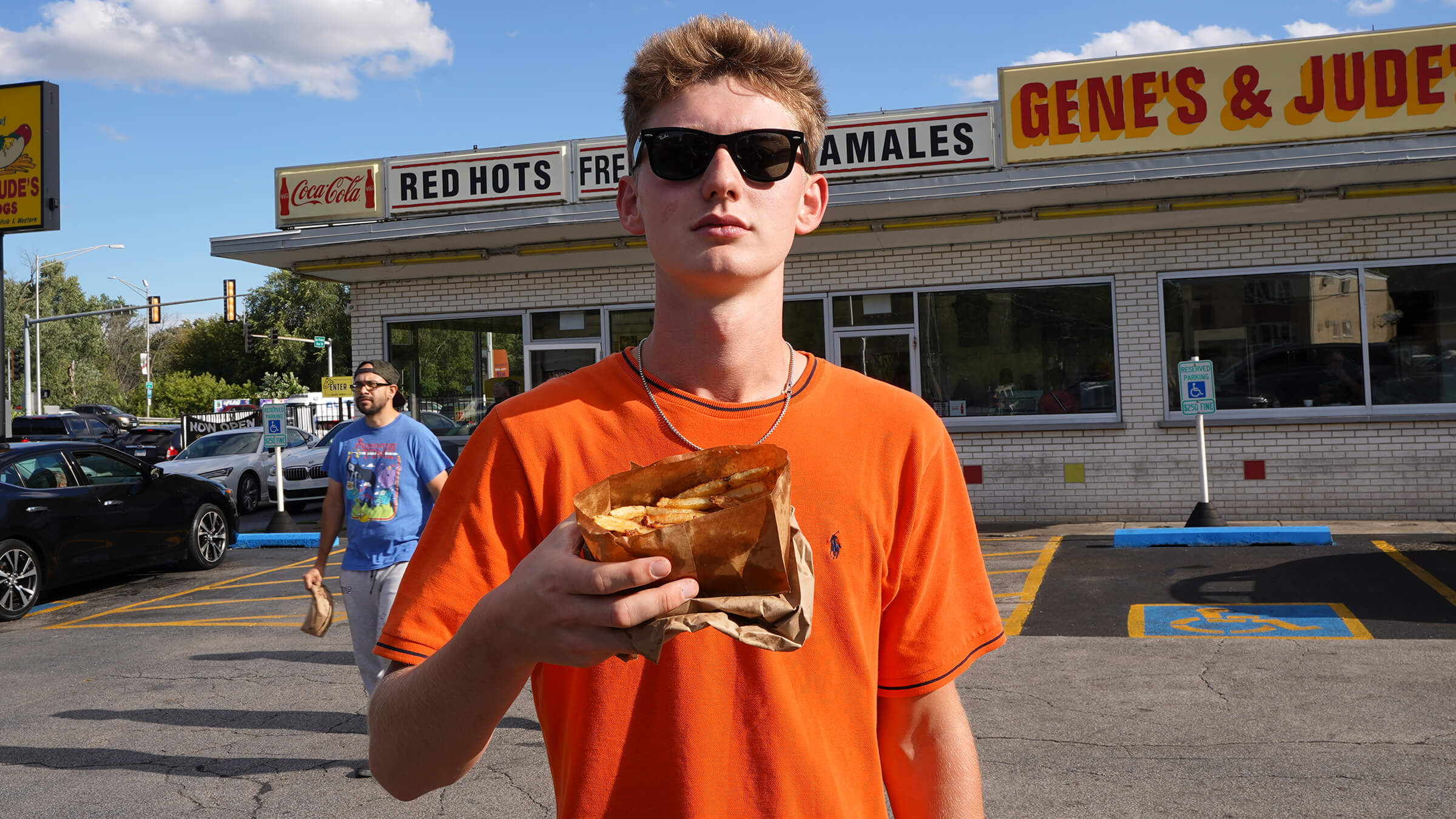 FHK Fries review at Gene and Jude’s in Chicago — classic Depression Dog covered in fresh-cut fries